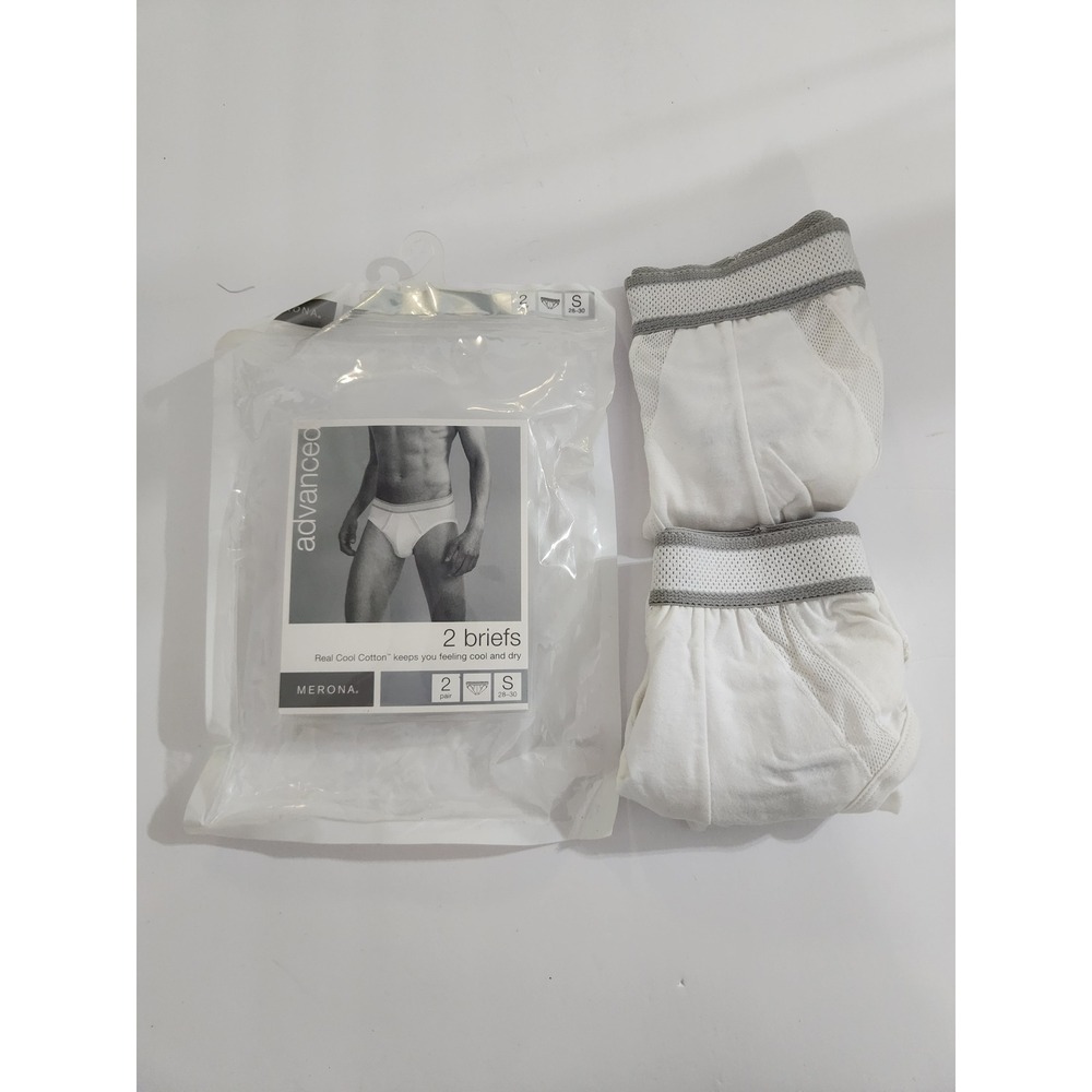 Merona Briefs White 2-Pack Advanced Real Cool Cotton Mesh Vintage Size S